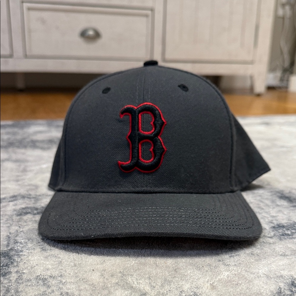 47 Black Cap with Red Embroidery